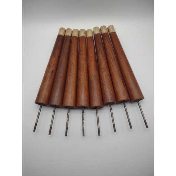 Vintage Set of 8 Mid Century Modern 11.75" Wood Tapered Coffee Table Legs, READ - Picture 4 of 17